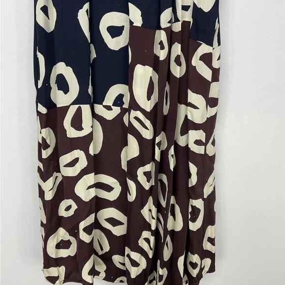 Whistles Marisa Loop Print Draped Dress Size 12 Blue Midi - Picture 6 of 9